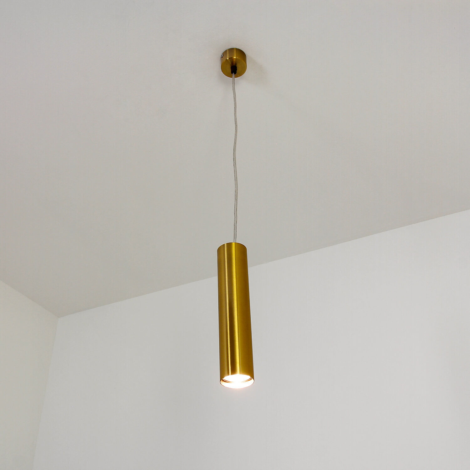 Hängelampe in Messing Ø5,5cm Metall Wohnzimmer Lampe, Deckenleuchte, Leuchte