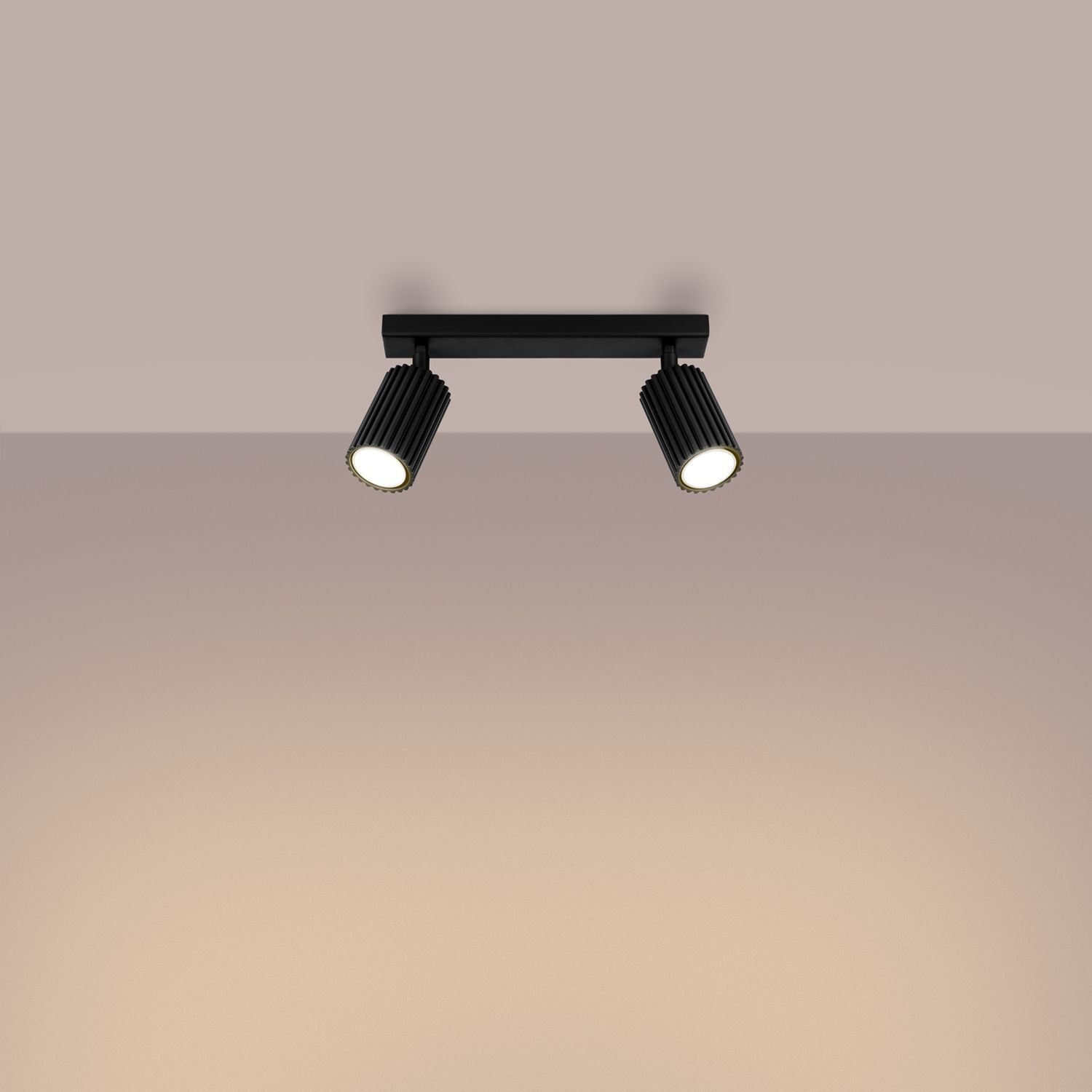 Deckenstrahler Modern B: 30 cm klein 2-flammig GU10 Schwarz