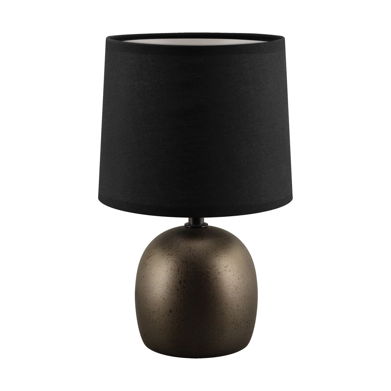 Tischlampe Schwarz Keramik Stoff E14 25,5 cm MINOS