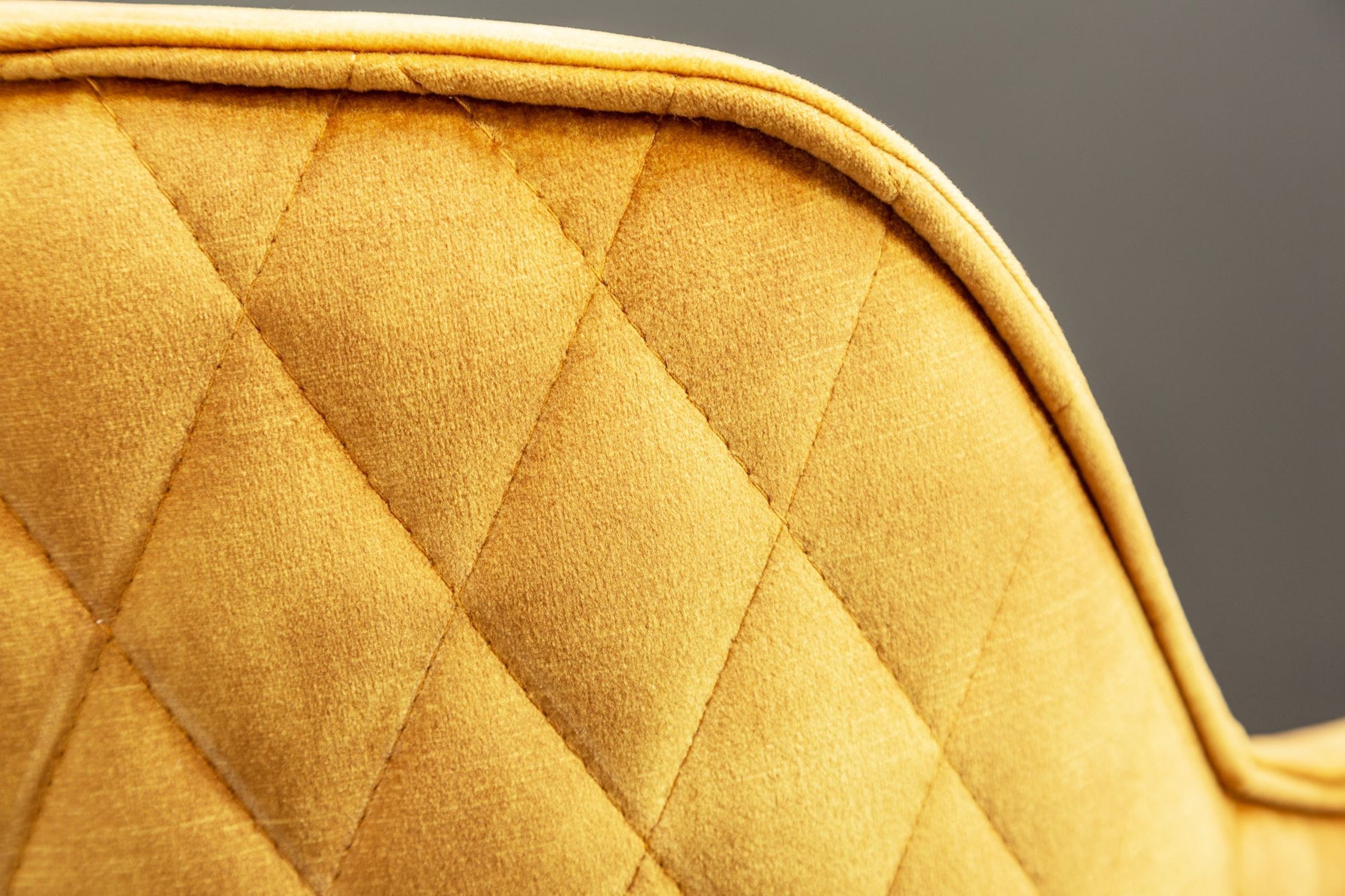 Bürostuhl drehbar in Gelb Schwarz ohne Rollen Samt Metall