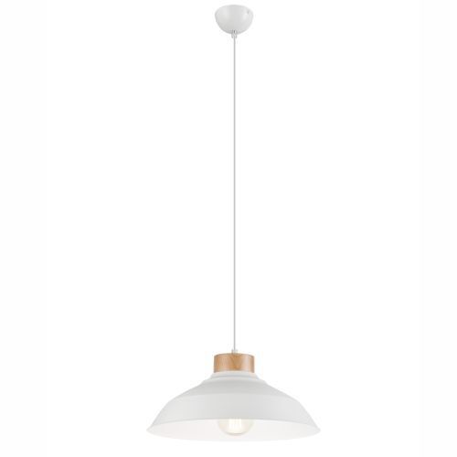 Lampe Esstisch Hängelampe Weiß Holz Retro rund