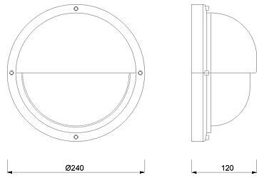 Verchromte Schiffslampe aus Messing IP54 Eingang
