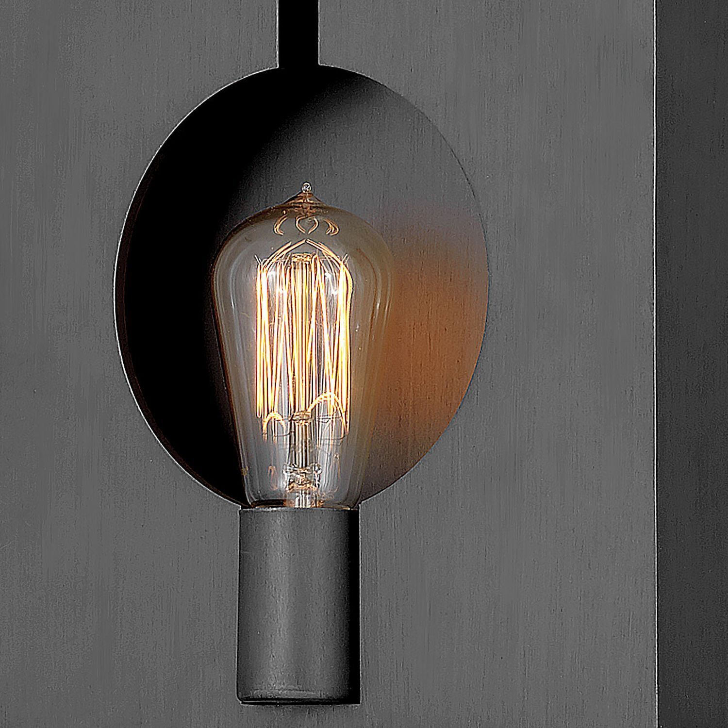 Wandleuchte Metall Graphit H: 26,6 cm klein E27 eckig Modern
