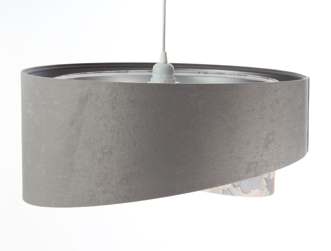 Pendelleuchte rund D: 50 cm Stoff Velours Optik KARIM