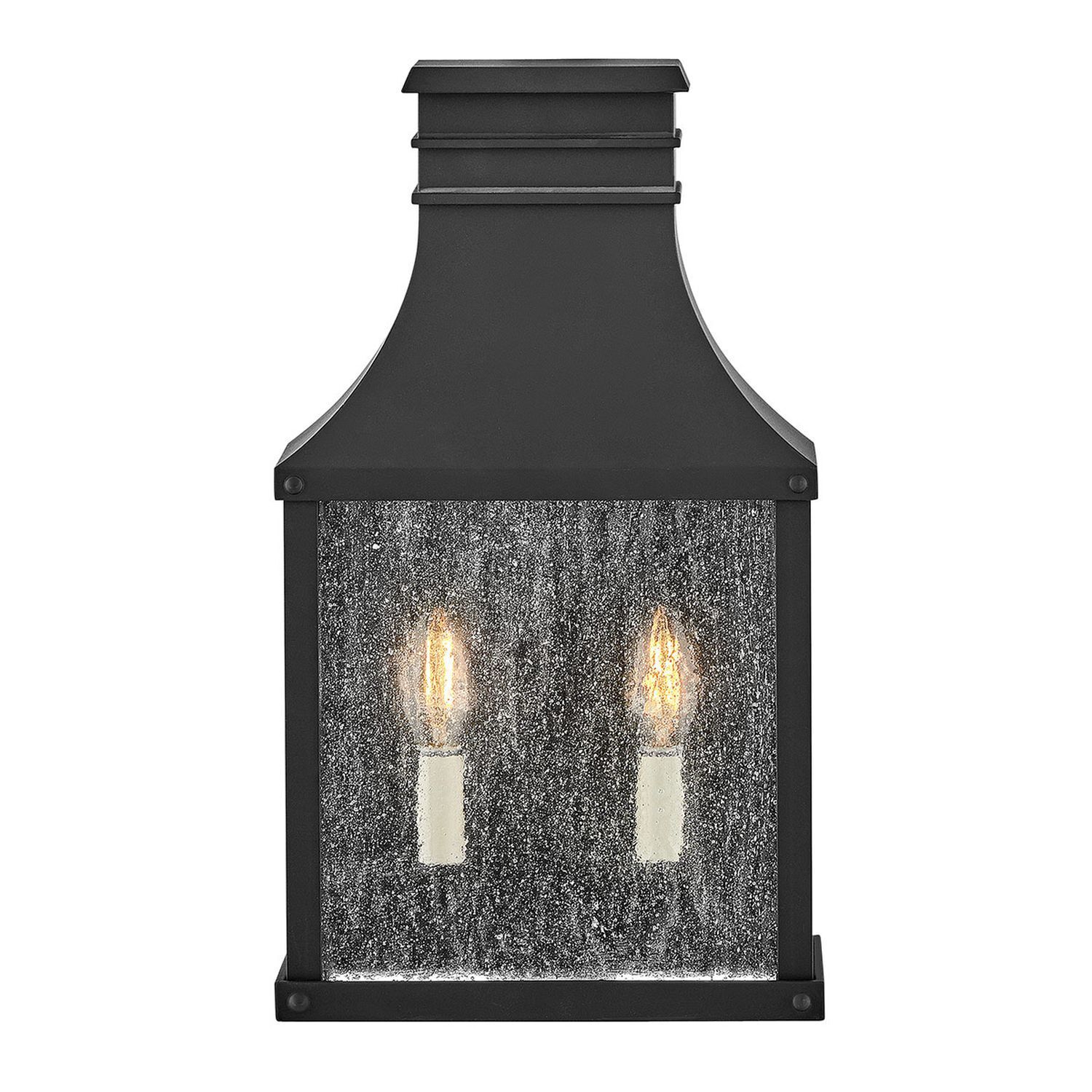 Außenleuchte Wand Vintage H: 44 cm IP44 Schwarz antik 2x E14
