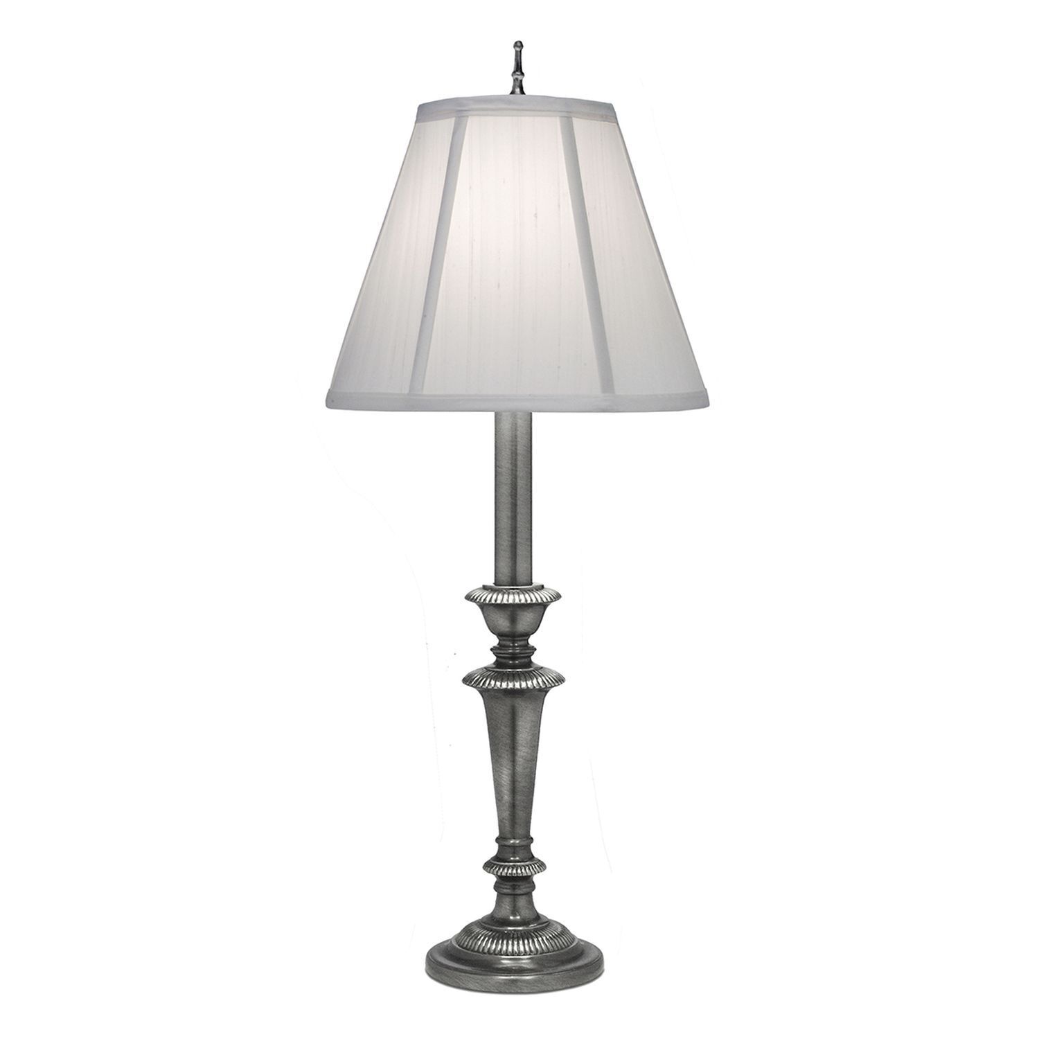 Tischleuchte 74 cm hoch Creme Nickel Klassisch