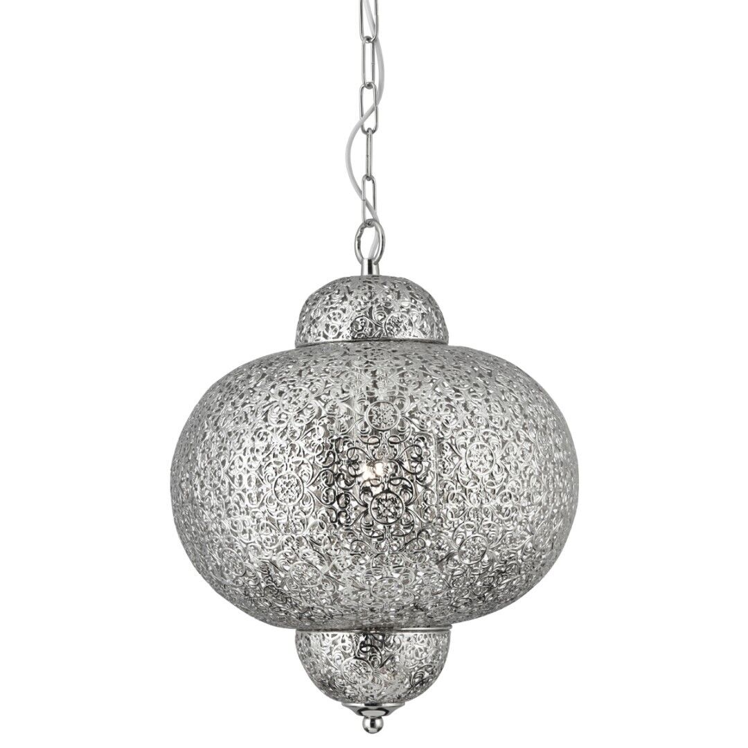 Orientalische Pendelleuchte MOROCCAN in Silber