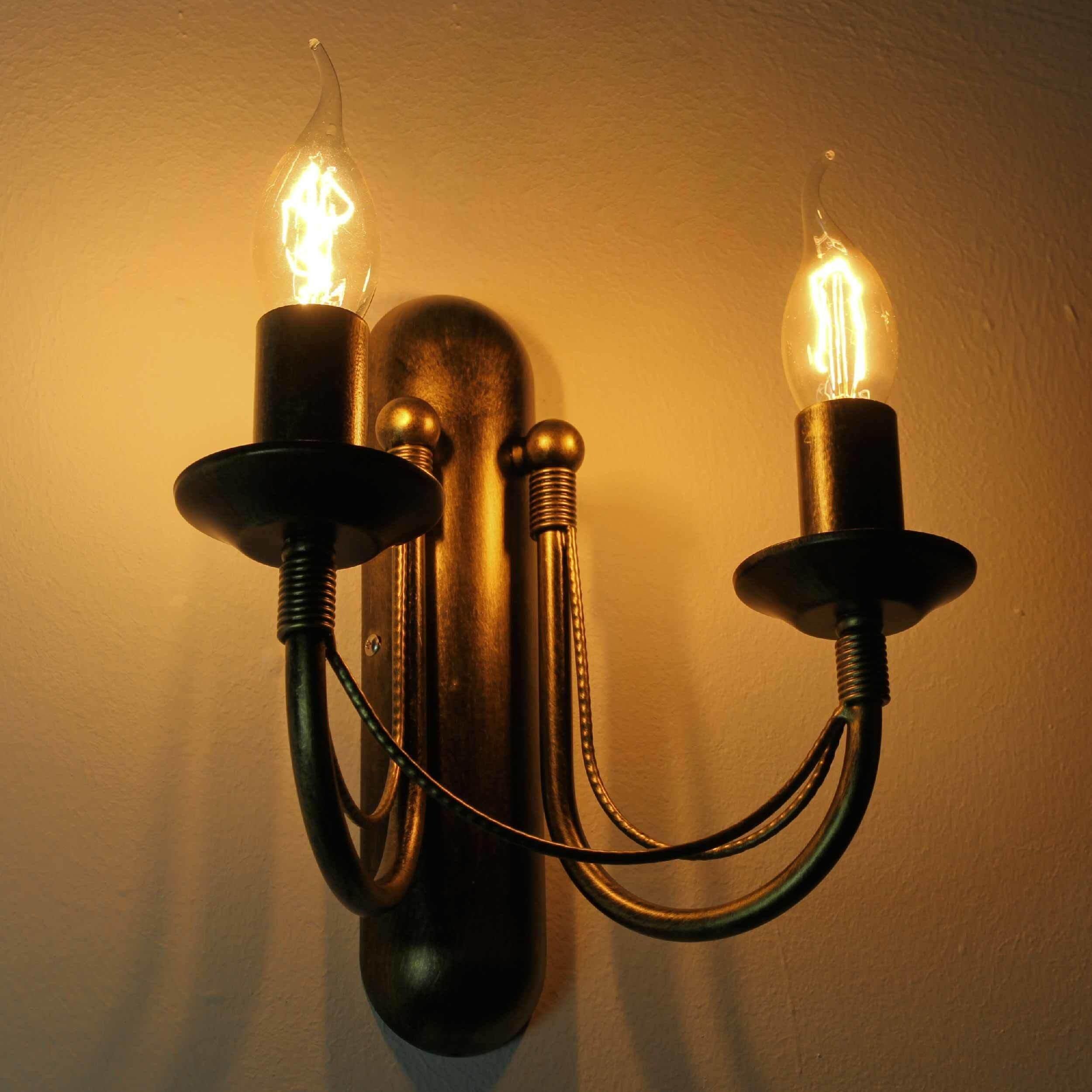 Wandlampe E14 Metall Rustikal 2-flammig ARES Wandlampe E14 Metall Rustikal 2-flammig ARES