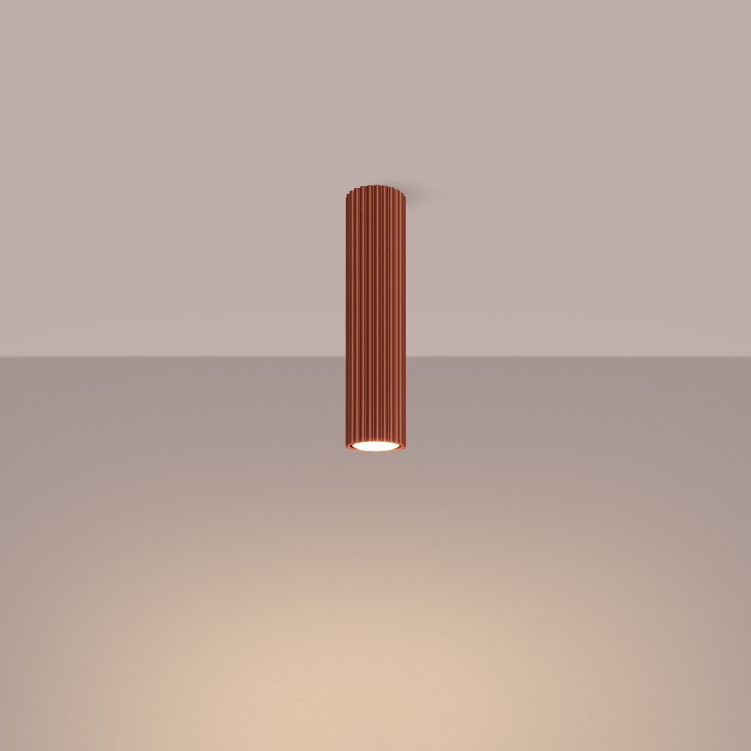 Spot Lampe Decke Aufputz H: 30 cm Ø 6,5 cm Rot Alu GU10