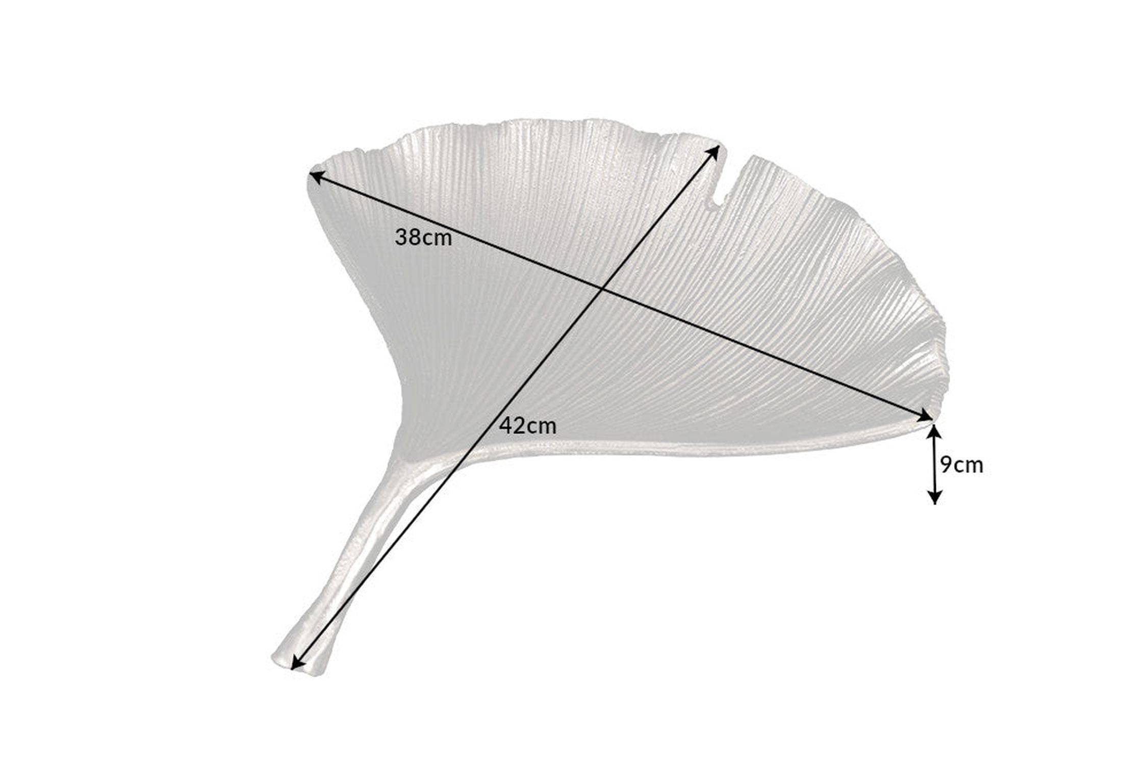 Dekoschale in Silber Handarbeit 42 cm Ginko Design Asiatisch Spielzeug