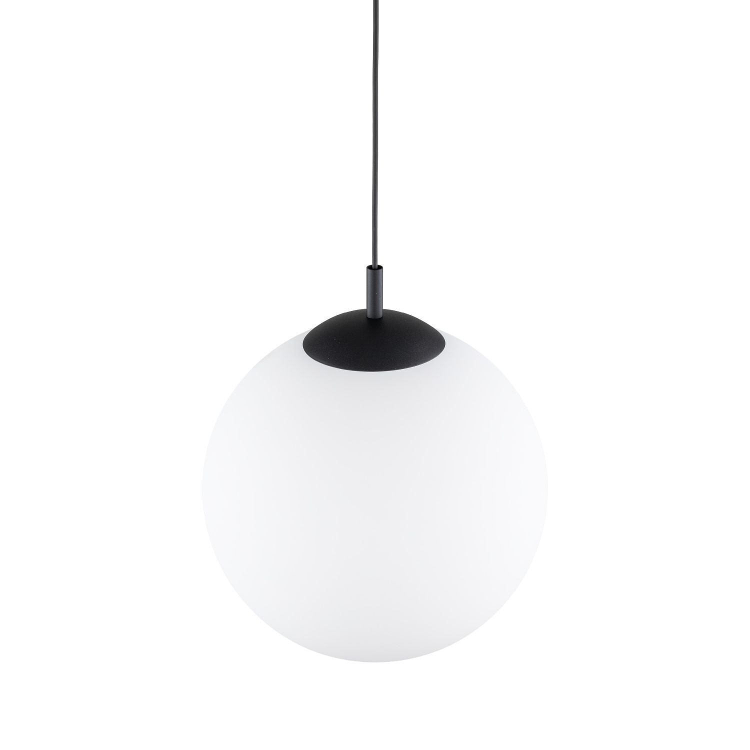 Hängelampe Weiß Schwarz Ø 35 cm E27 Kugel Glas Metall Lampe