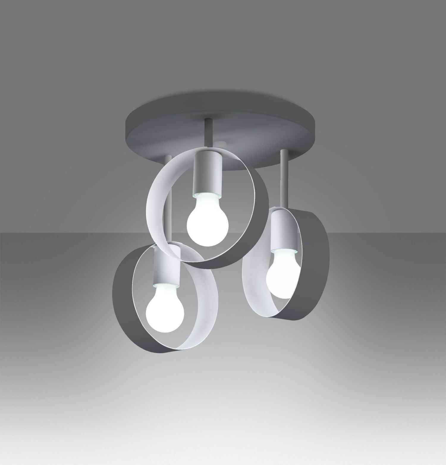 Deckenleuchte Weiß Ø 30 cm 3-flammig E27 Metall Modern