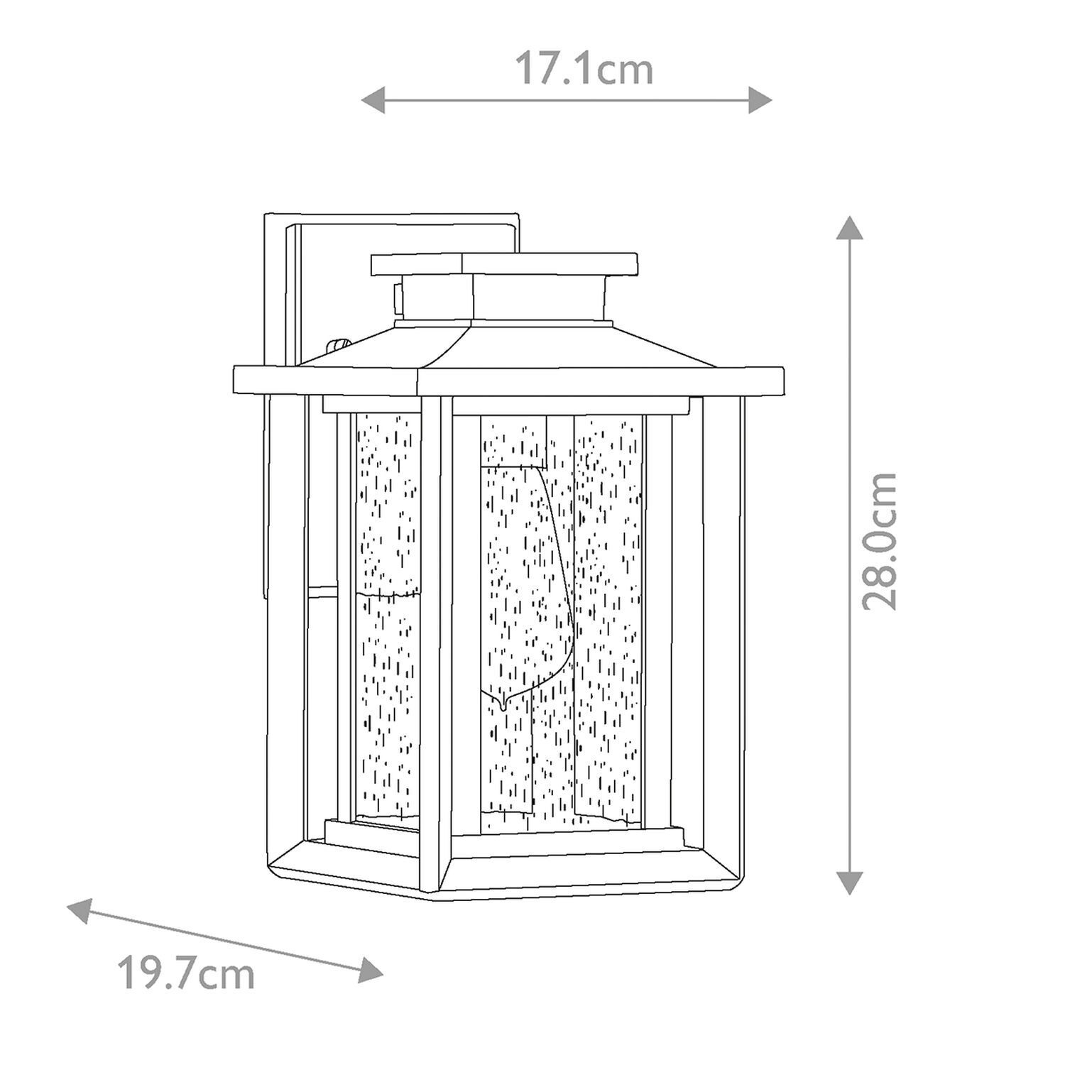 Außenleuchte Wand E27 IP44 28 cm hoch Schwarz Vintage Lampe, Laterne