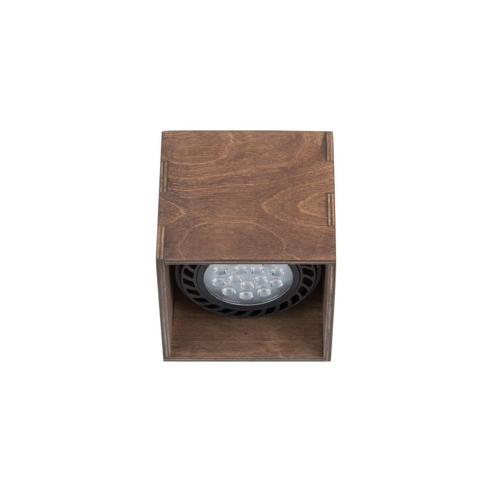 Quadratischer Deckenspot Holz B:12,5cm klein kompakt Beleuchtung, Kiste