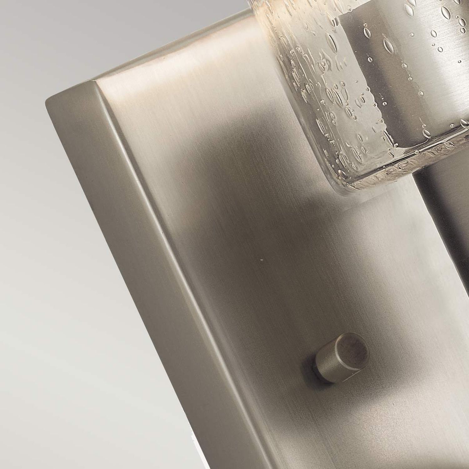 Wandleuchte Glas Metall 25,5 cm hoch in Grau Antik Silber