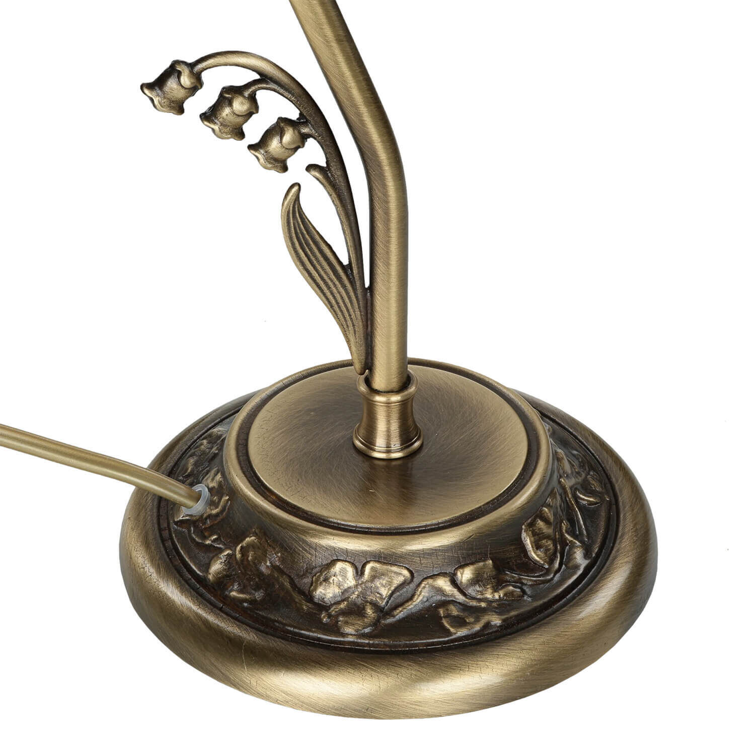 Tischlampe Glasschirm Weiß Echt-Messing Floral Bronze, Sinken, Waschbeckenhahn, Lampe