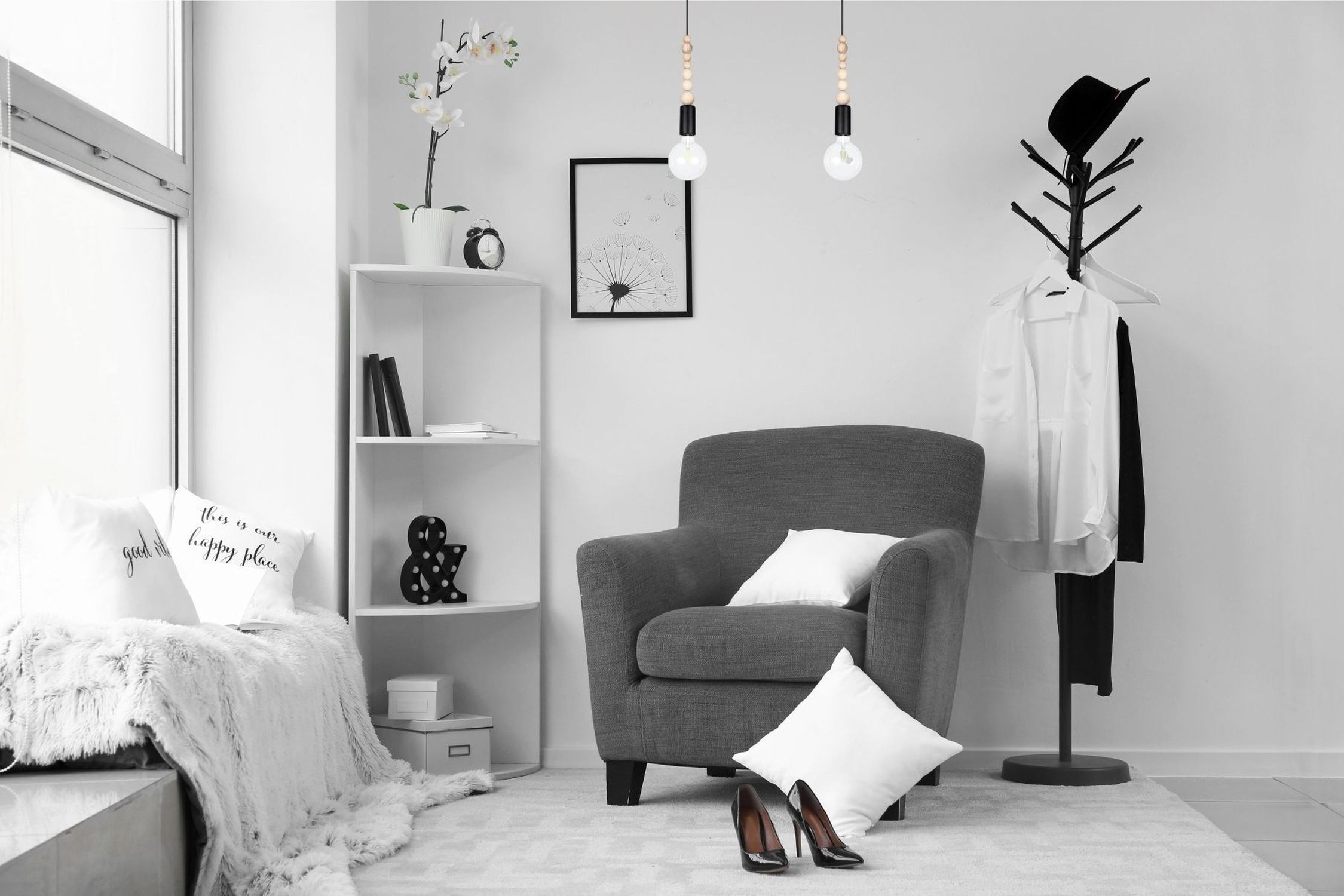 Lange Hängelampe Schwarz Holz Metall L:40 cm E27 2-flmg Hoher Absatz, Mobiliar, Stuhl, Drinnen, Wohnzimmer