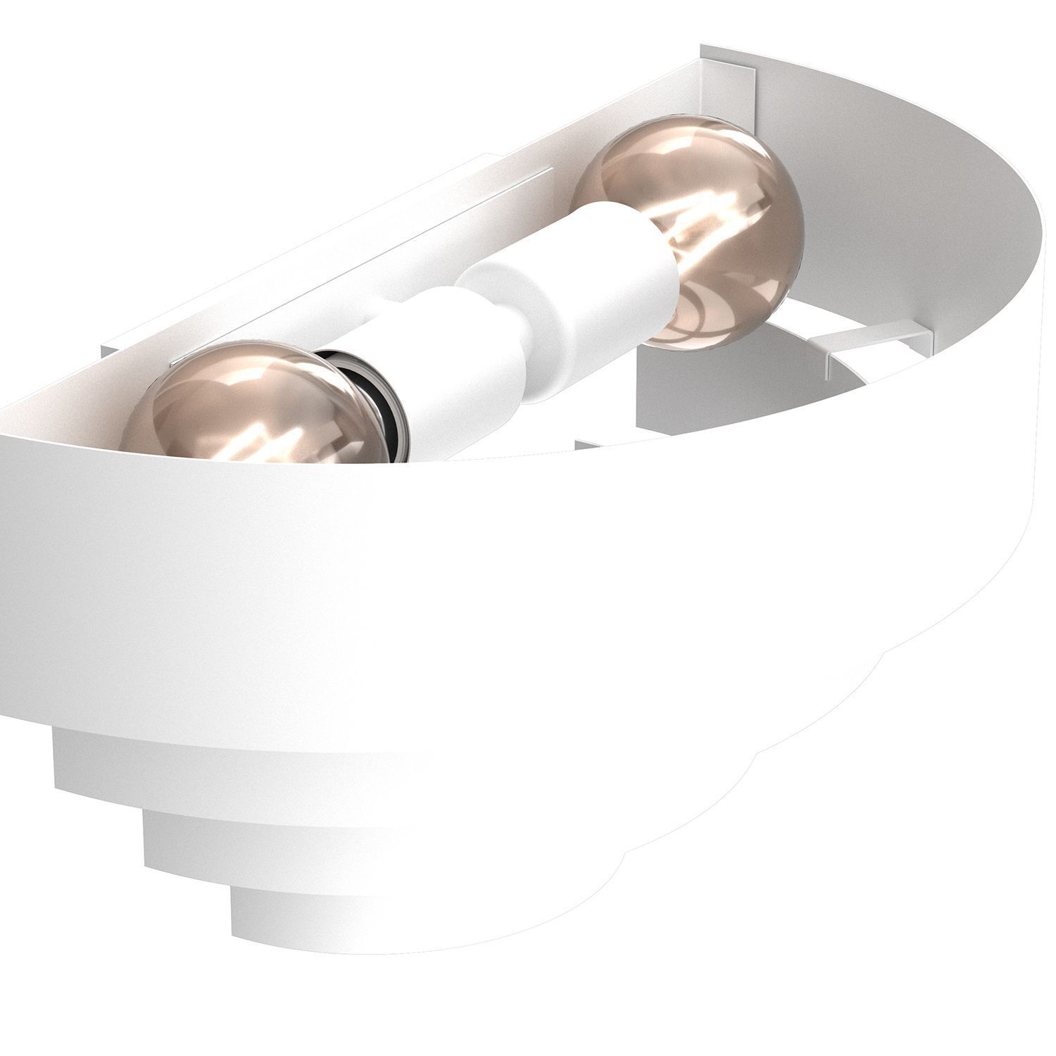 Wandlampe Metall in Weiß B:40 cm E27 2-flmg indirekt
