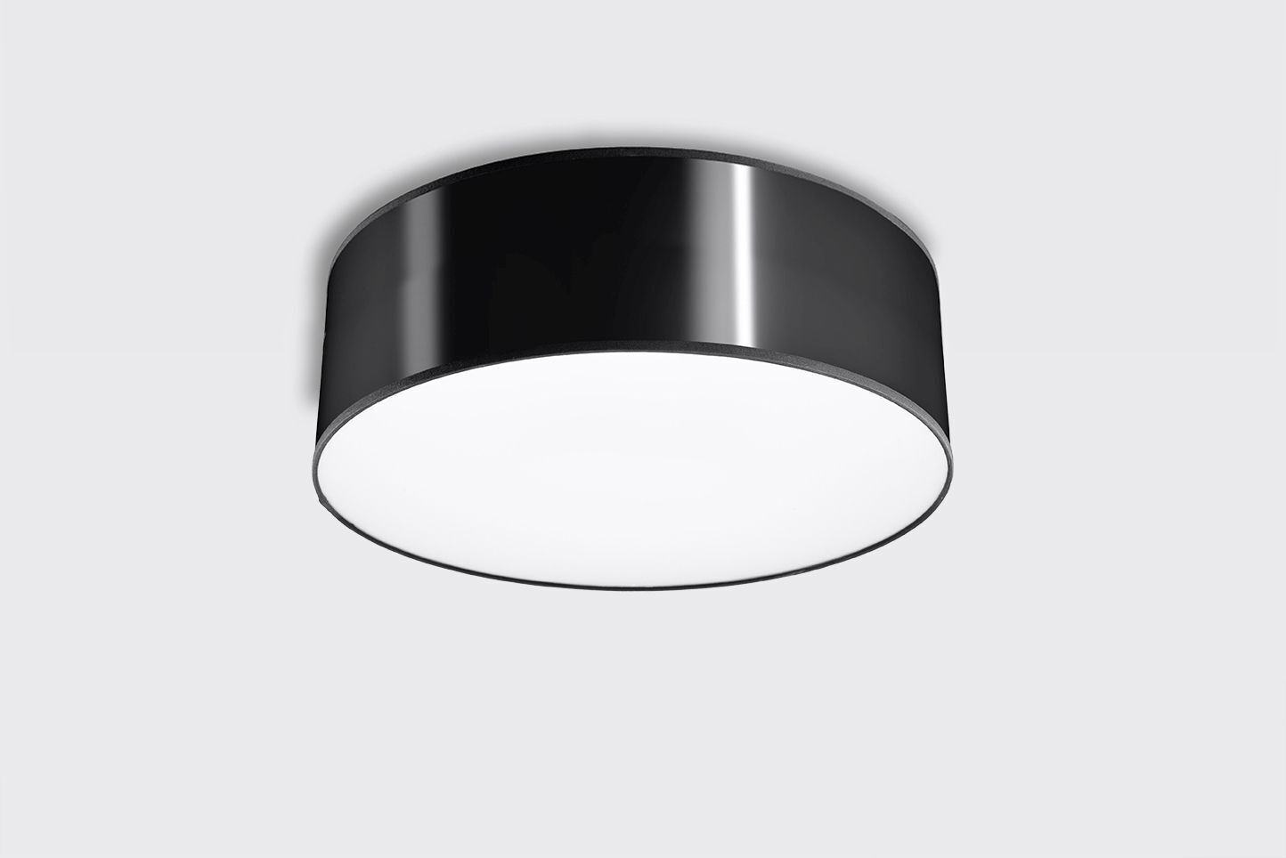 Deckenleuchte Schwarz Ø 25 cm rund flach E27 ATISS
