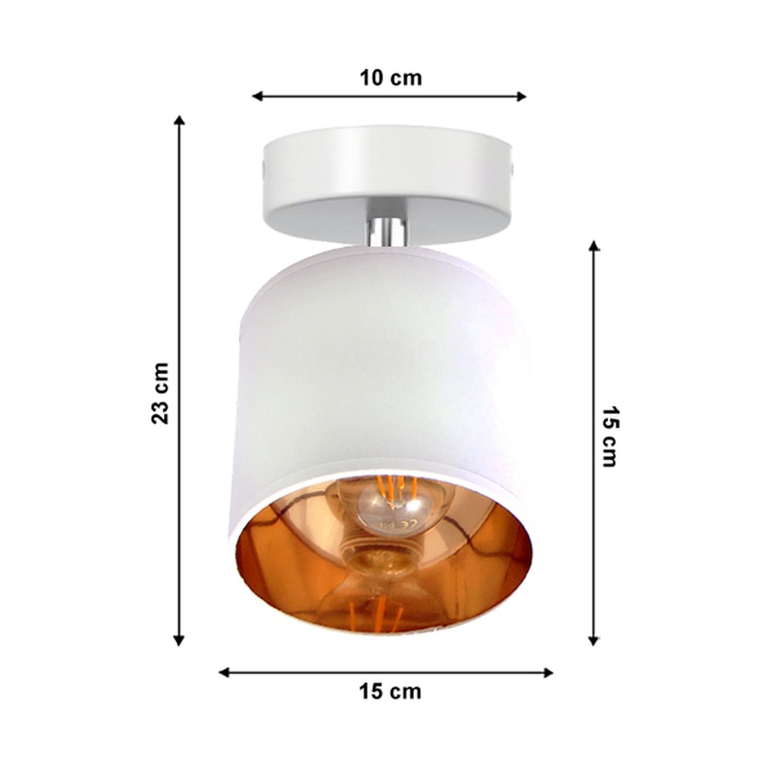 Flexibler Deckenstrahler Stoff E27 blendarm Weiß Gold Deckenleuchte, Leuchte
