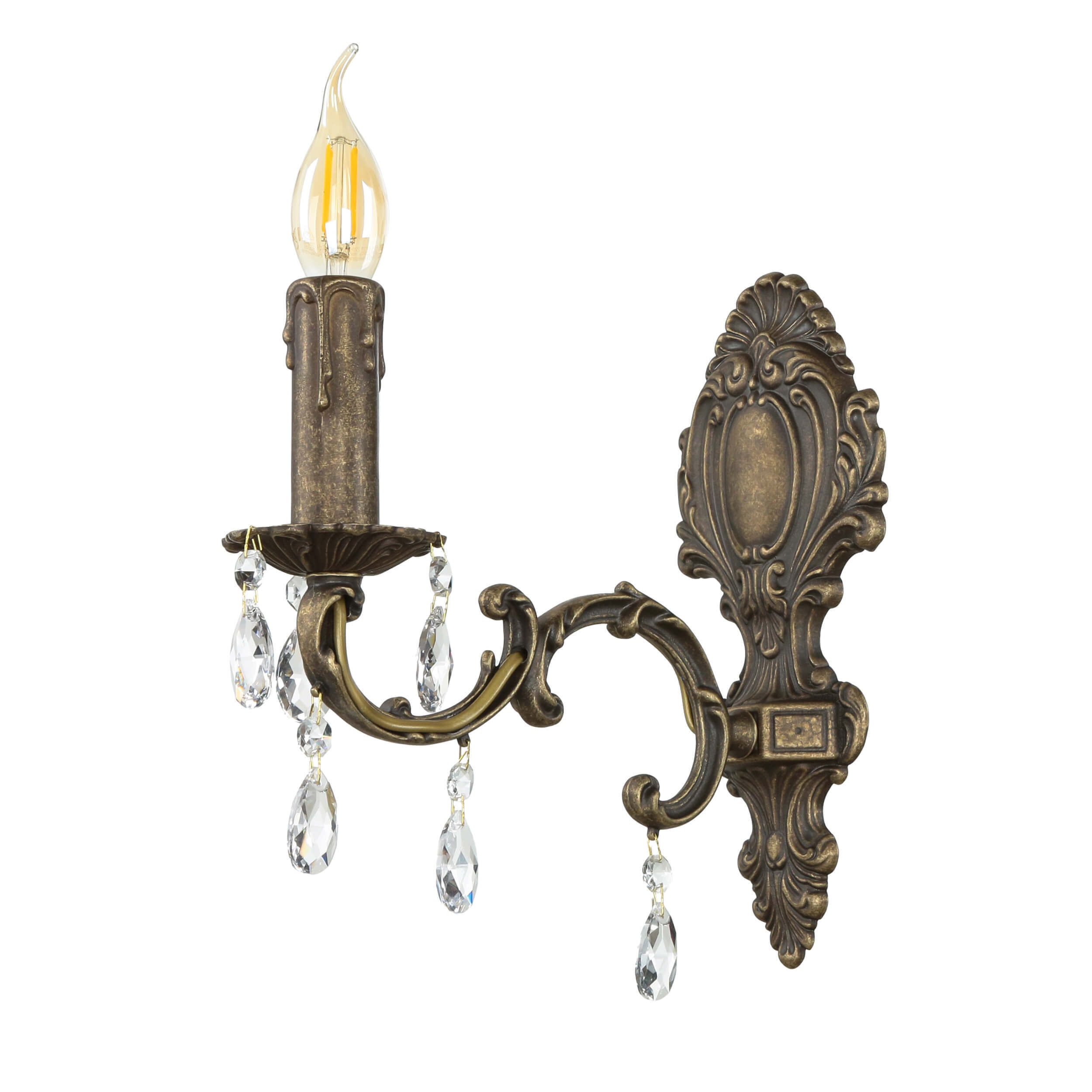 Jugendstil Wandleuchter E14 Venezia Leuchter, Lampe, Bronze