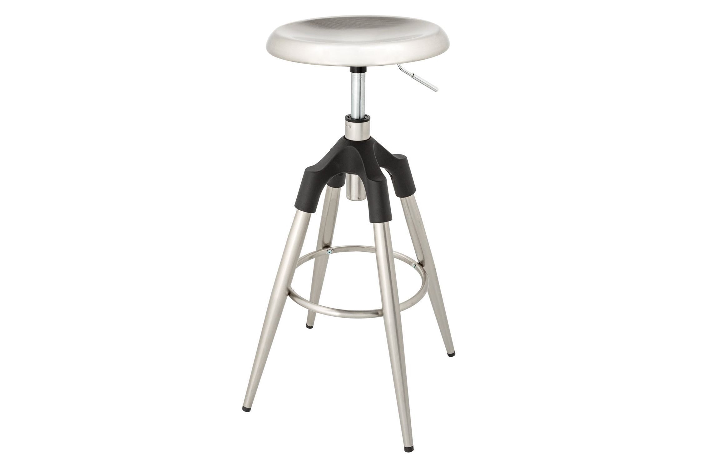 Tresenstuhl ohne Lehne höhenverstellbar Metall in Silber