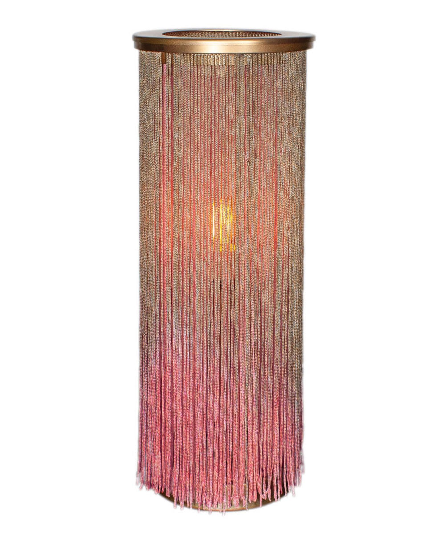 Tischlampe Bunt Stoff Fäden 40 cm hoch für E14 dekorativ