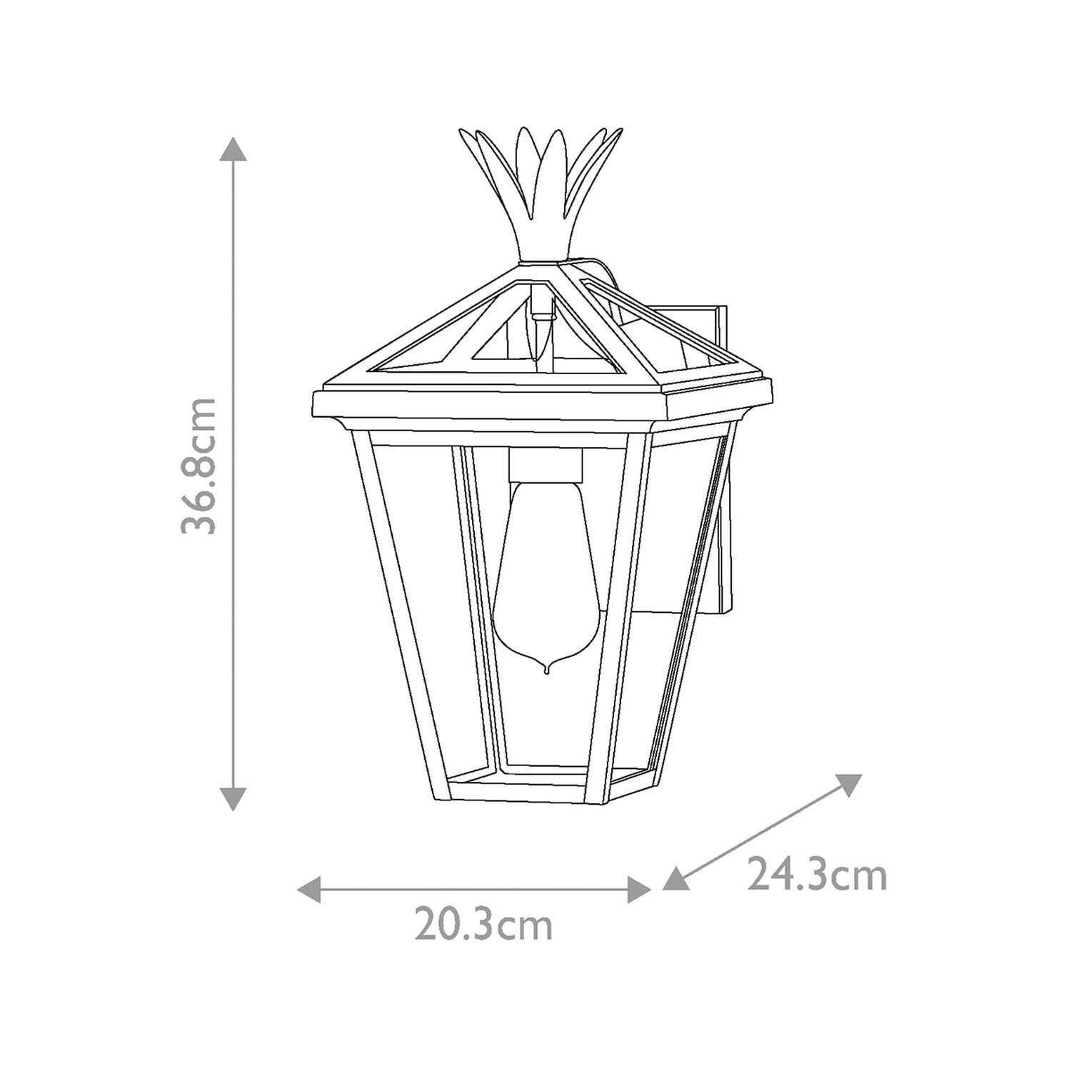 Außenwandlampe Schwarz Glas Aluminium IP44 E27 Vintage
