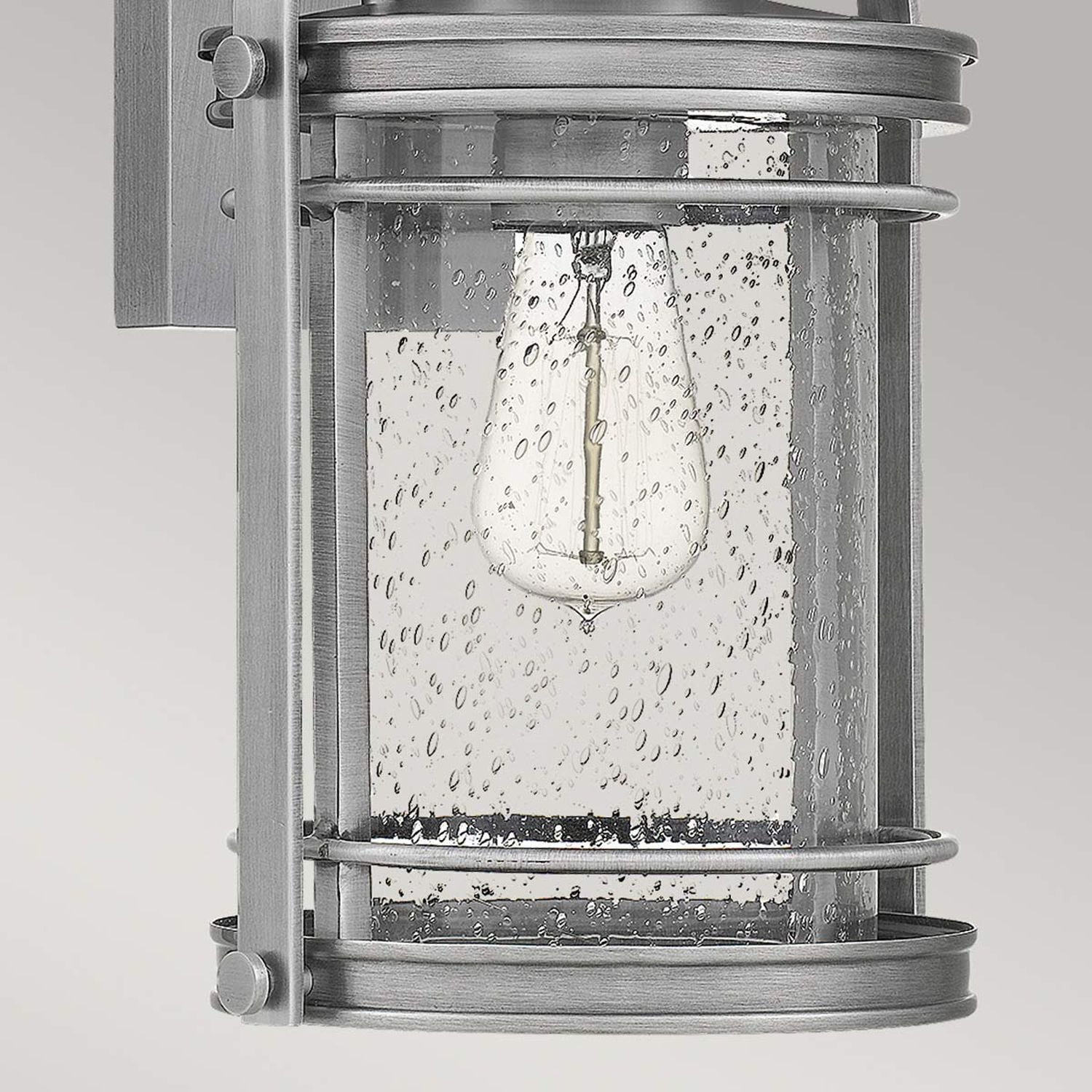 Außenwandleuchte H: 38,2 cm IP44 E27 Aluminium Regenglas