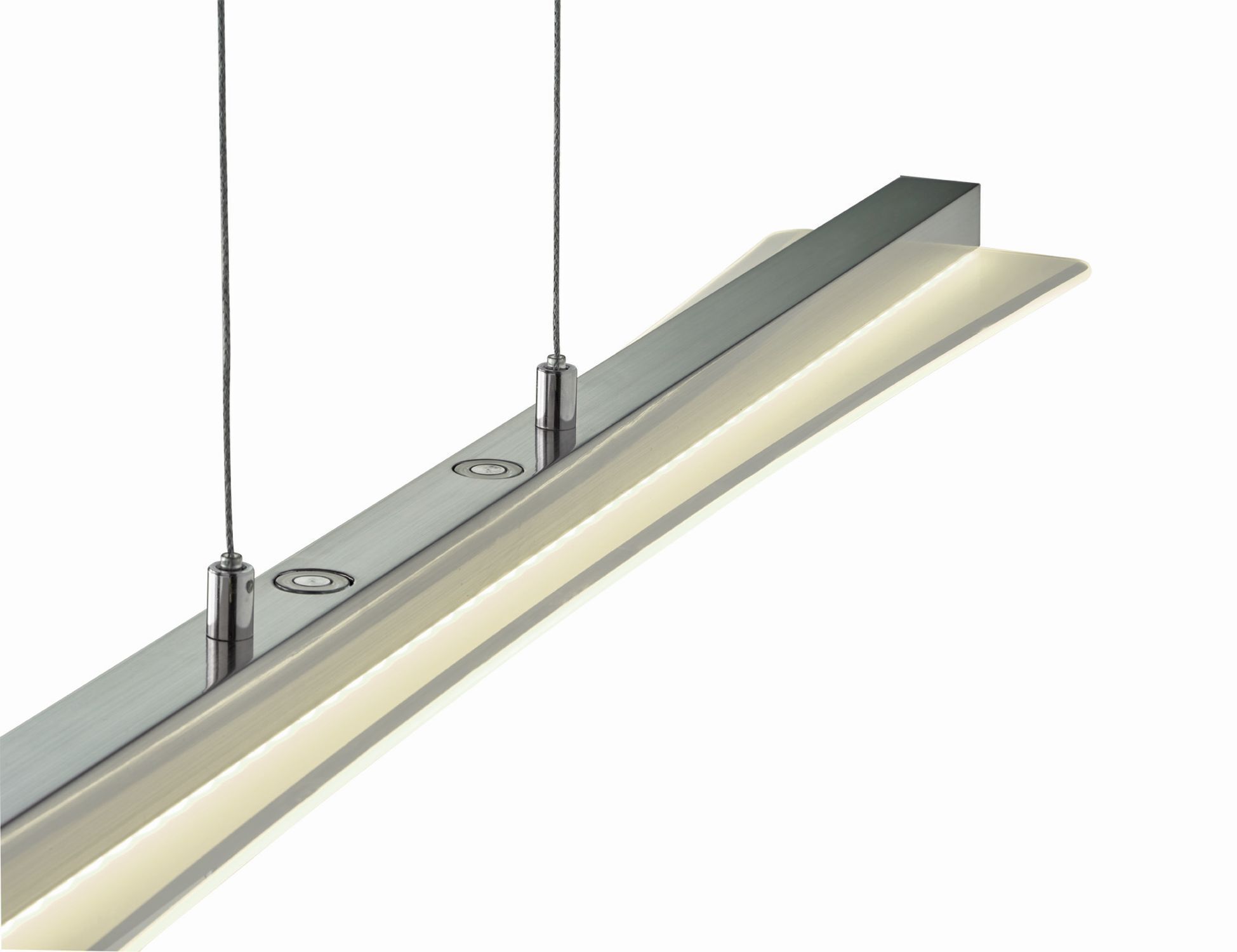 Große LED Hängeleuchte Metall Glas Touch Dimmer Nickel