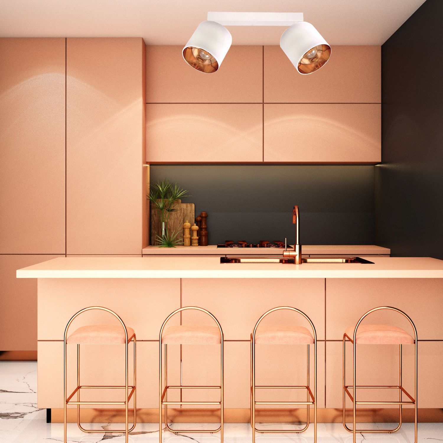 Drinnen, Innenarchitektur, Beleuchtung, Küche, Kücheninsel