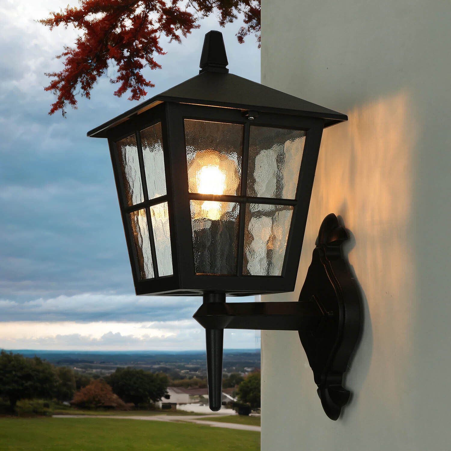 Außen Laterne Schwarz Aluminium IP43 Rustikal LUDGER