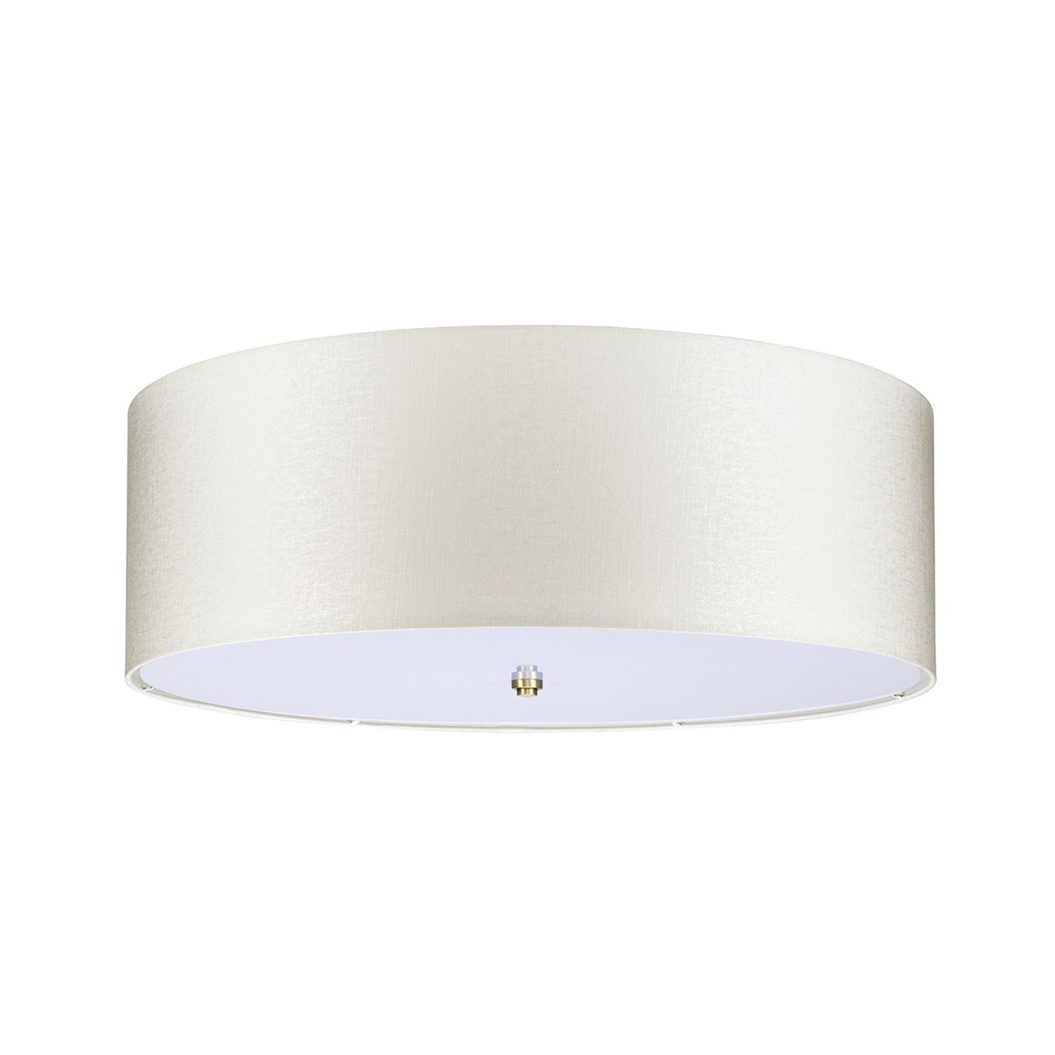Deckenlampe Stoff groß rund Ø76cm in Creme Messing