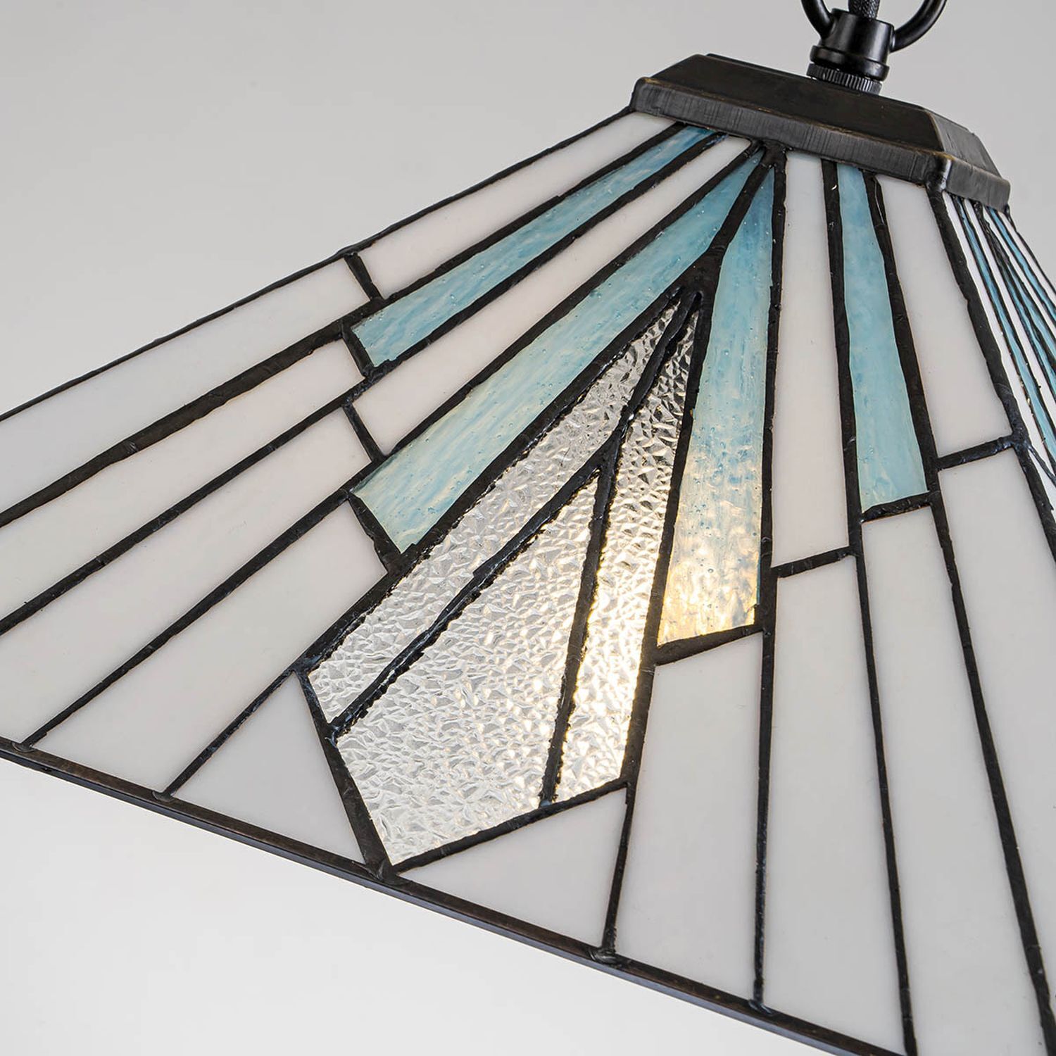 Pendelleuchte Tiffany Stil Zugschalter B: 38 cm Glas Metall Lampe, Kronleuchter