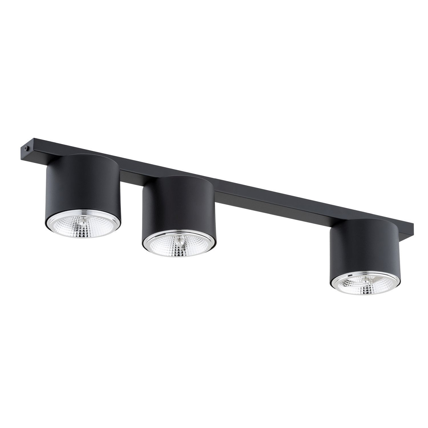 Deckenlampe Metall 70 cm lang Schwarz 3-flammig GU10 AR111