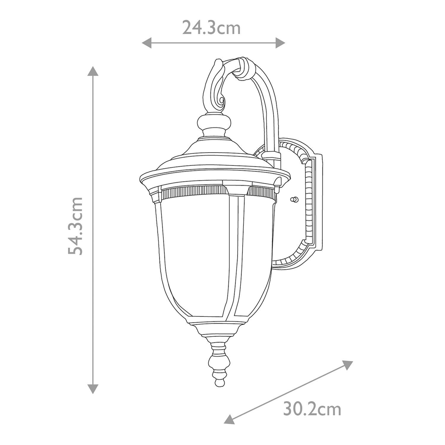 Wandlampe außen IP44 54,3 cm hoch in Bronze Rustikal
