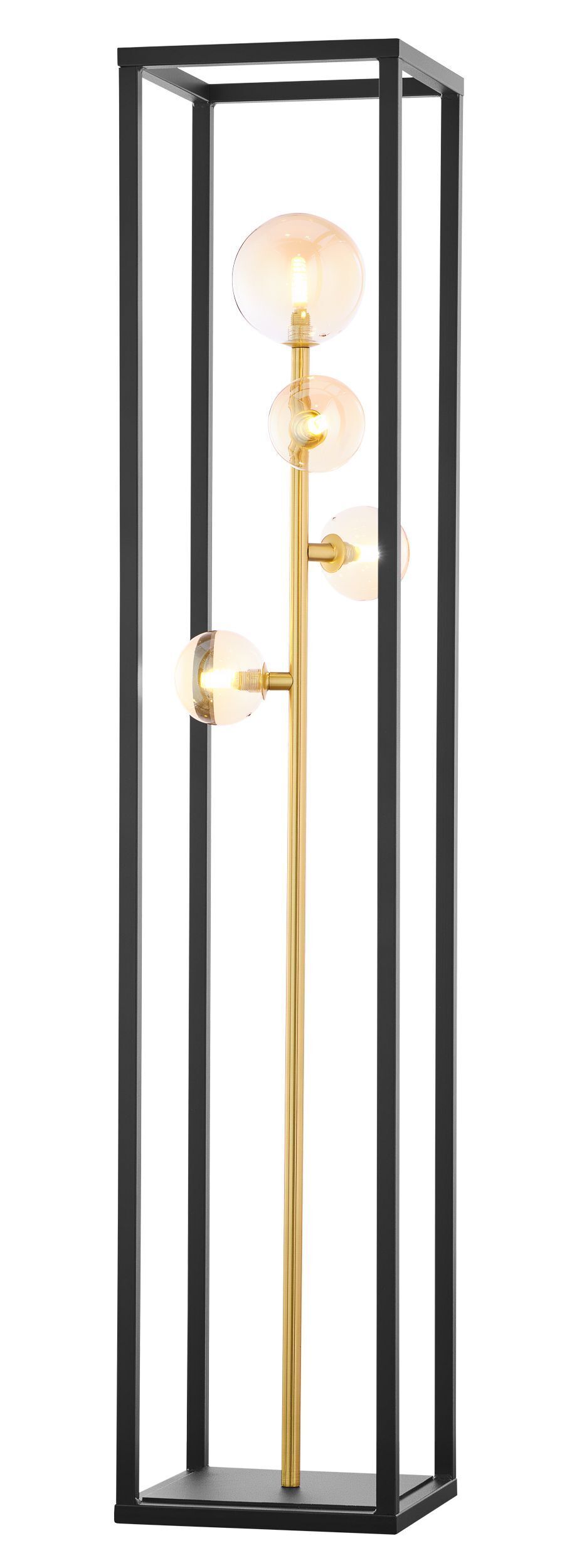 Kleine Stehlampe Metall Glas 150 cm G9 4-flammig Modern