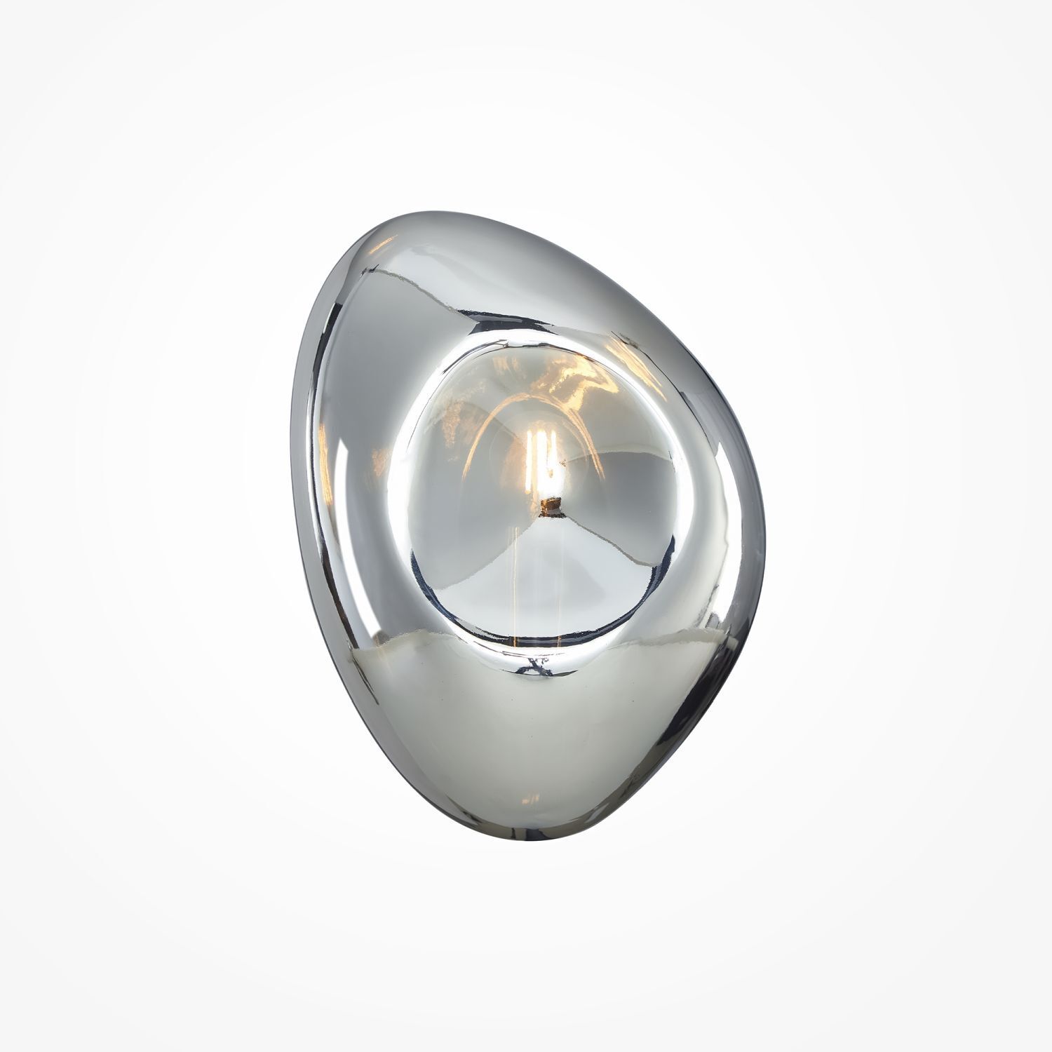 Wandlampe Metall Glas 27,5 cm hoch Chrom glänzend E14