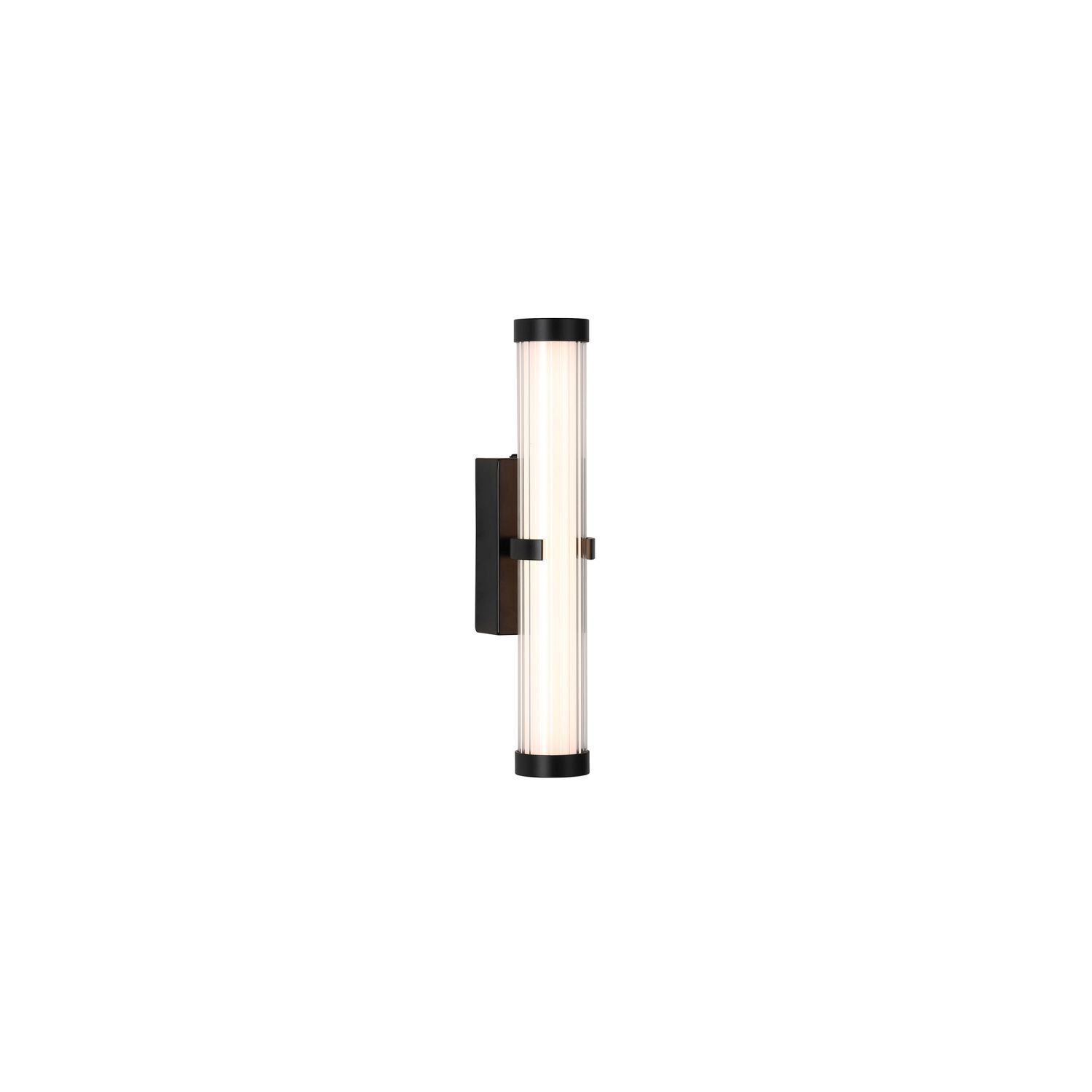 LED Wandlampe Metall Glas IP44 H:32,5 cm Schwarz Weiß