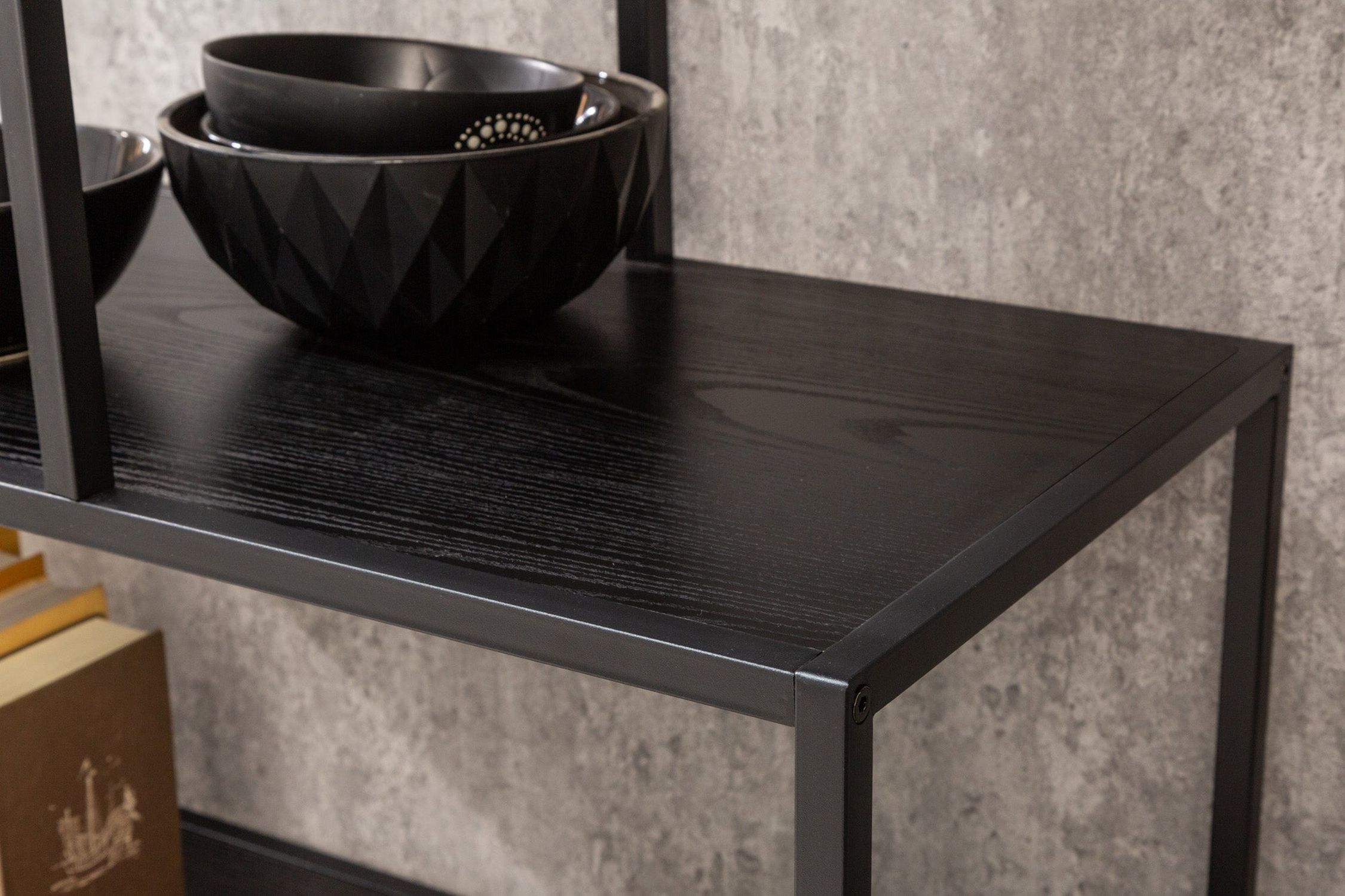 Standregal Schwarz 114 x 185 cm modernes Design VIVEN Standregal Schwarz 114 x 185 cm modernes Design VIVEN