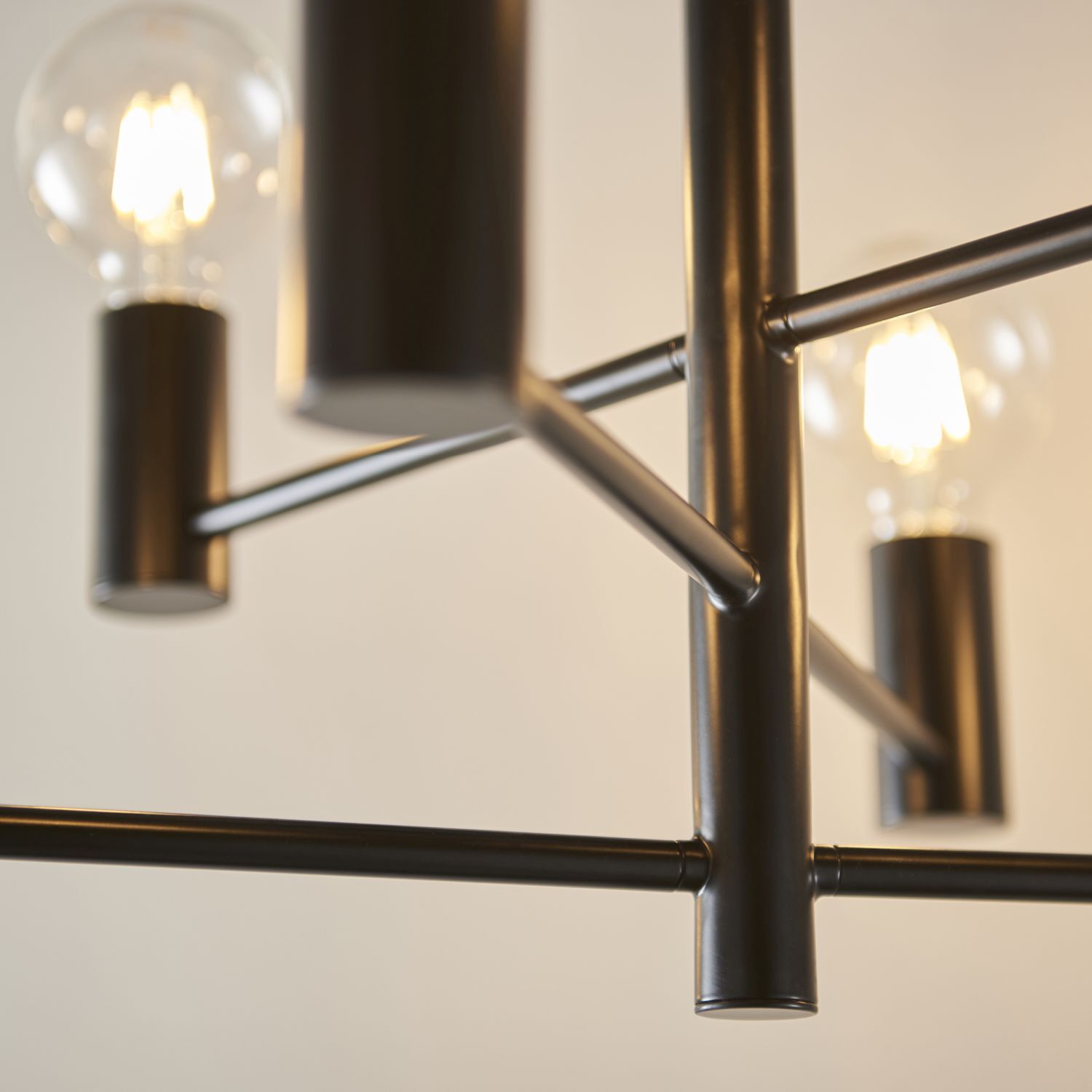 Deckenlampe Metall Schwarz B: 55,3 cm minimalistisch 6x E27