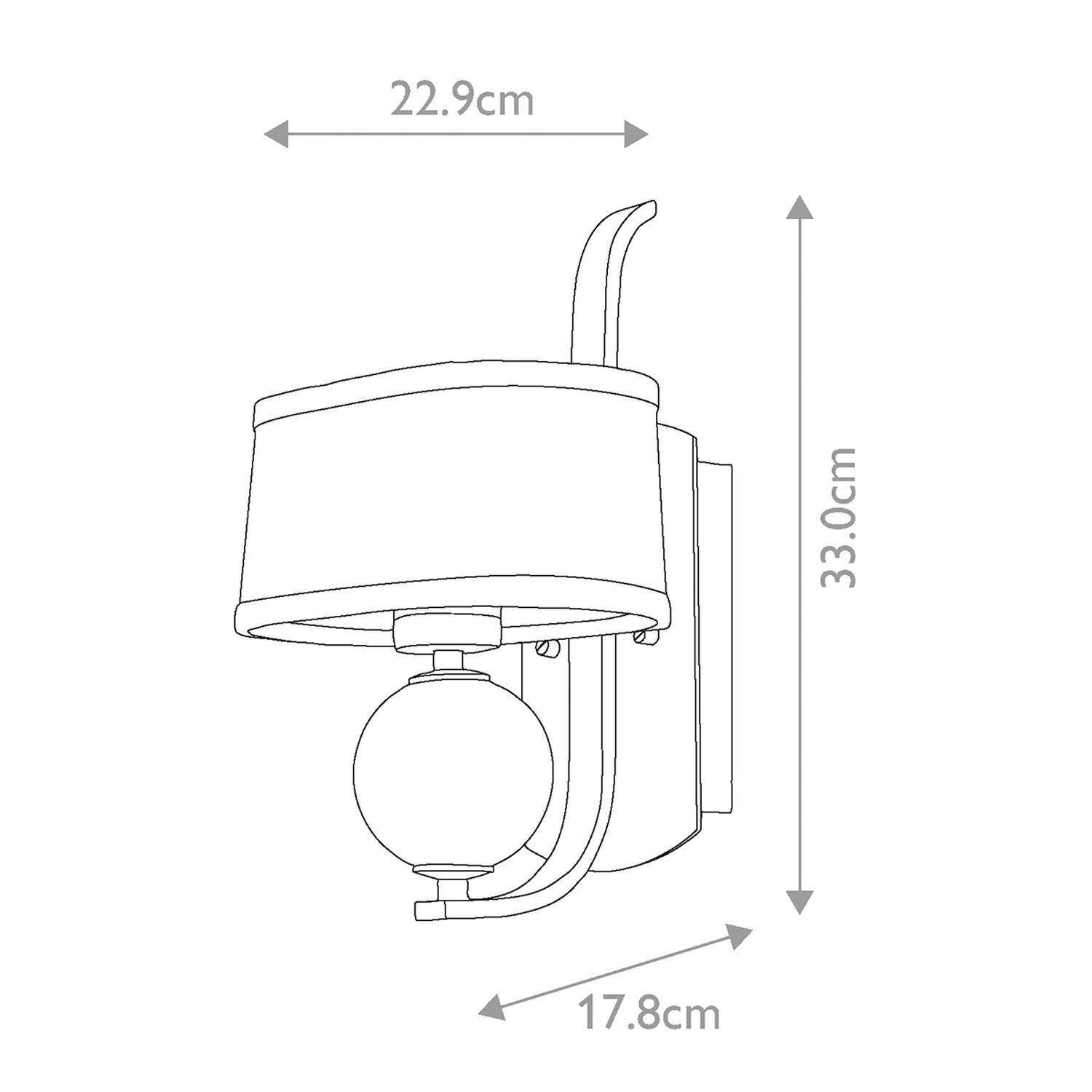 Wandleuchte, Wandlicht, Dekoleuchte, Glühbirnenhalter, Rundschirmlampe