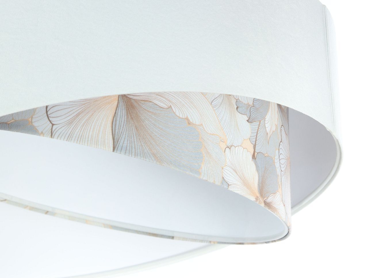 Hängelampe Weiß Creme rund Ø 50 cm E27 Velours Optik Stoff