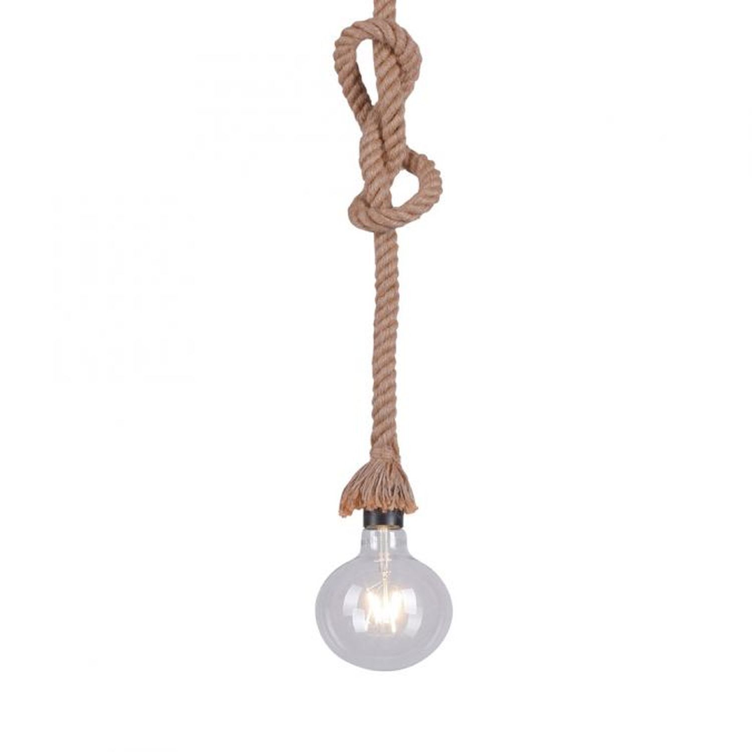 Vintage Pendelleuchte E27 bis 15 W Ø10 cm rund Tau Seil