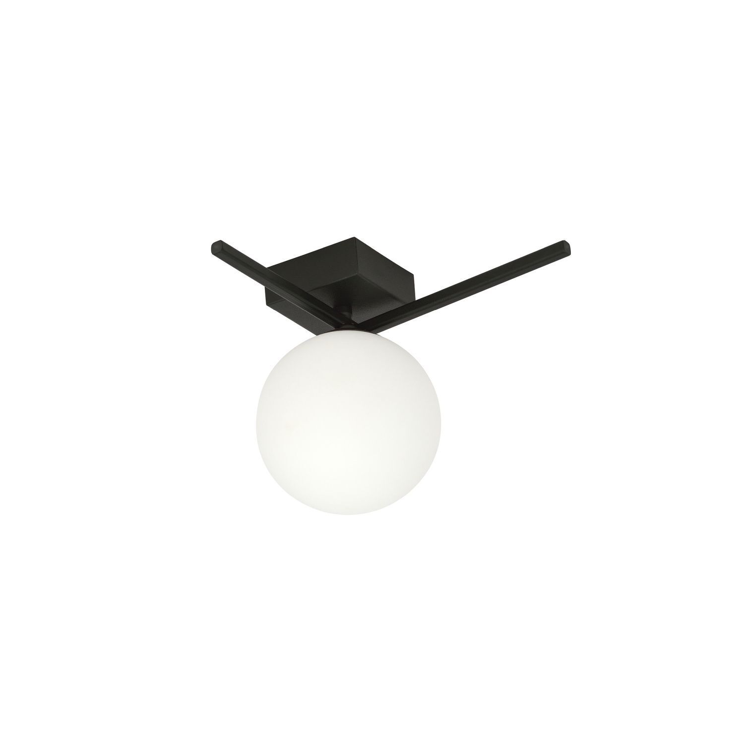 Deckenlampe Kugelschirm L: 23 cm Schwarz Weiß E14 Glas Metall