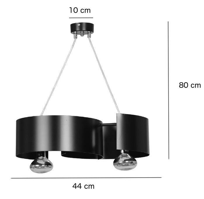 Moderne Hängelampe Schwarz Metall höhenverstellbar