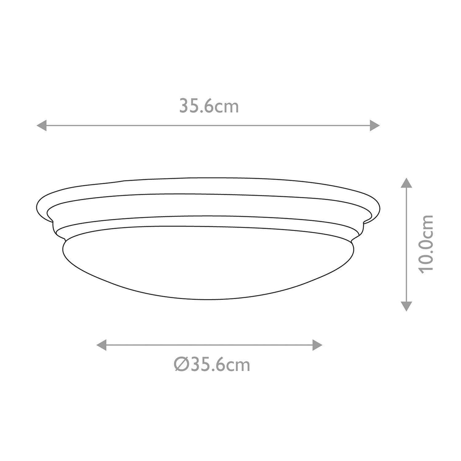 Deckenleuchte LED GX53 IP44 D: 35,6 cm rund Metall Glas