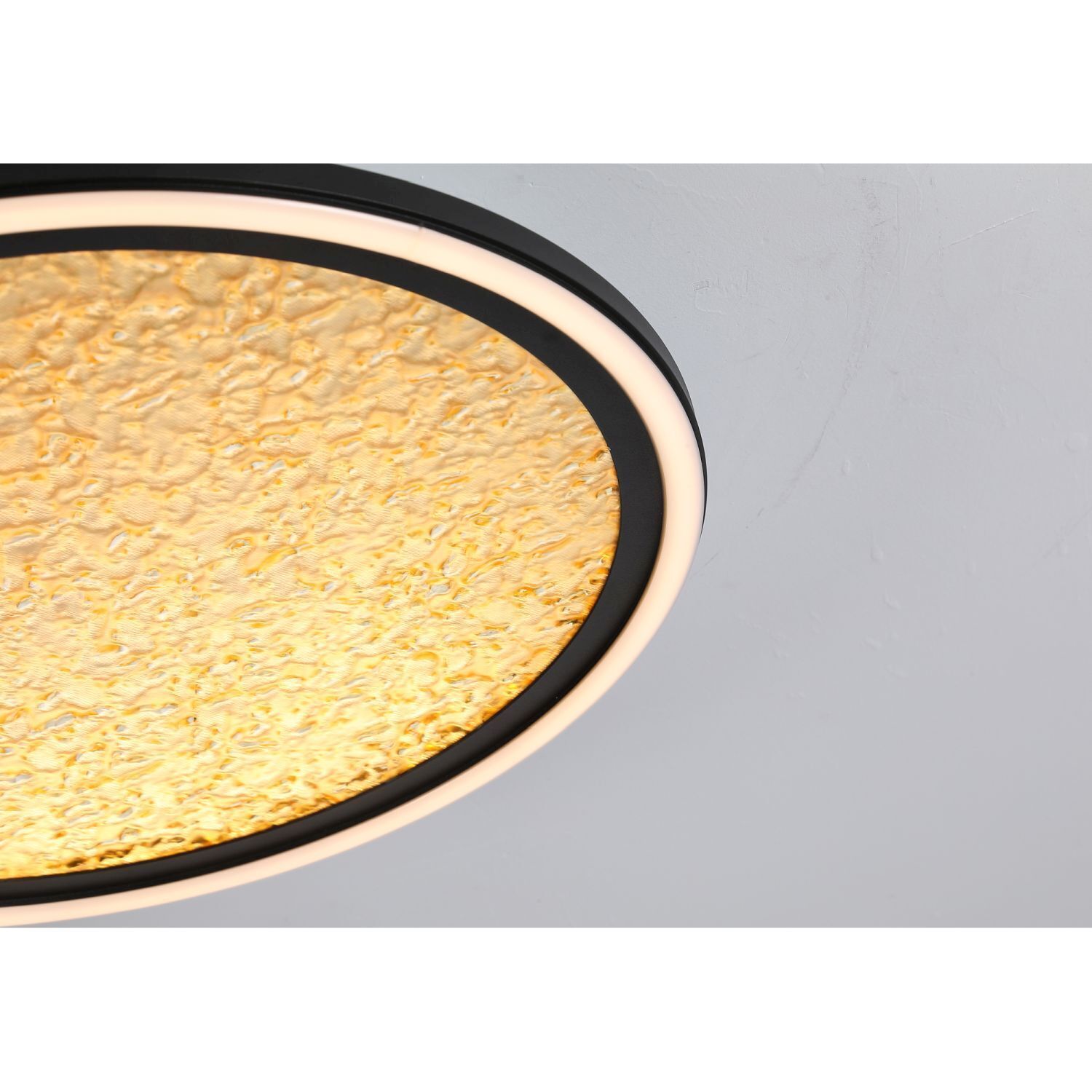 LED Deckenleuchte Schwarz Gold Metall 32 W Ø40 cm rund