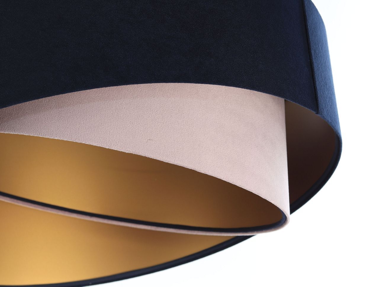 Hängelampe Stoffschirm Blau Rosa Gold E27 rund Ø 50 cm