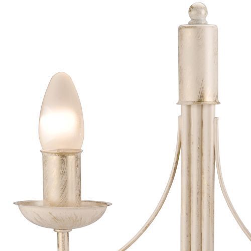 Tischlampe Shabby Weiß Metall H:36cm Rustikal